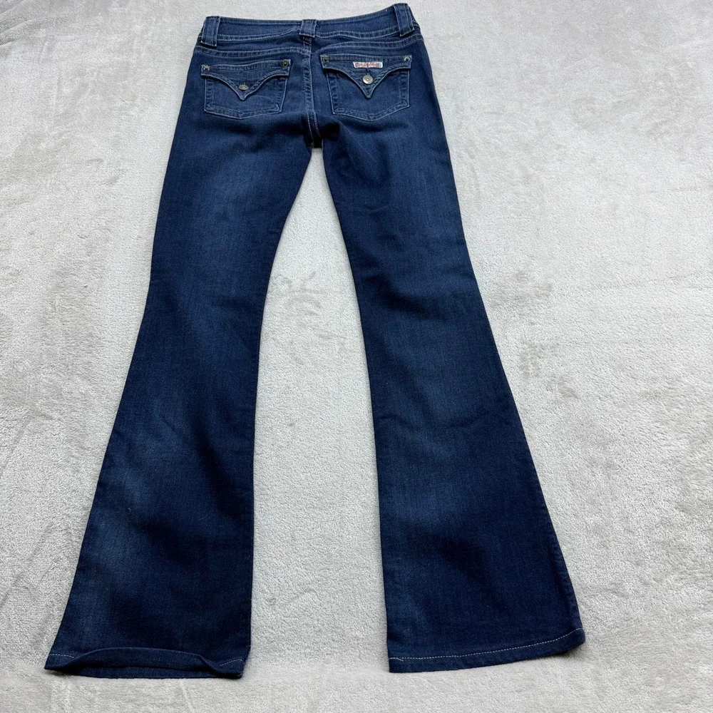 Hudson Flare Jeans Womens 26 Dark Wash Low Rise Y2K Retro Boho Flap Pocket Denim